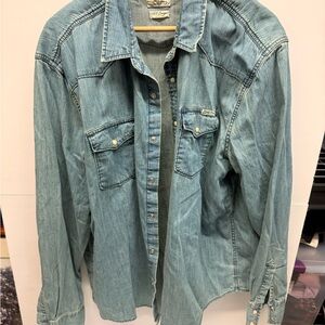 Lucky Brand Light Blue Denim Shirt with Western Label